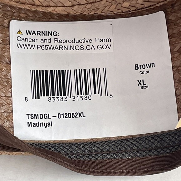 Stetson Madrigal Coconut Straw Porkpie Hat Brown Size XL - Picture 10 of 16